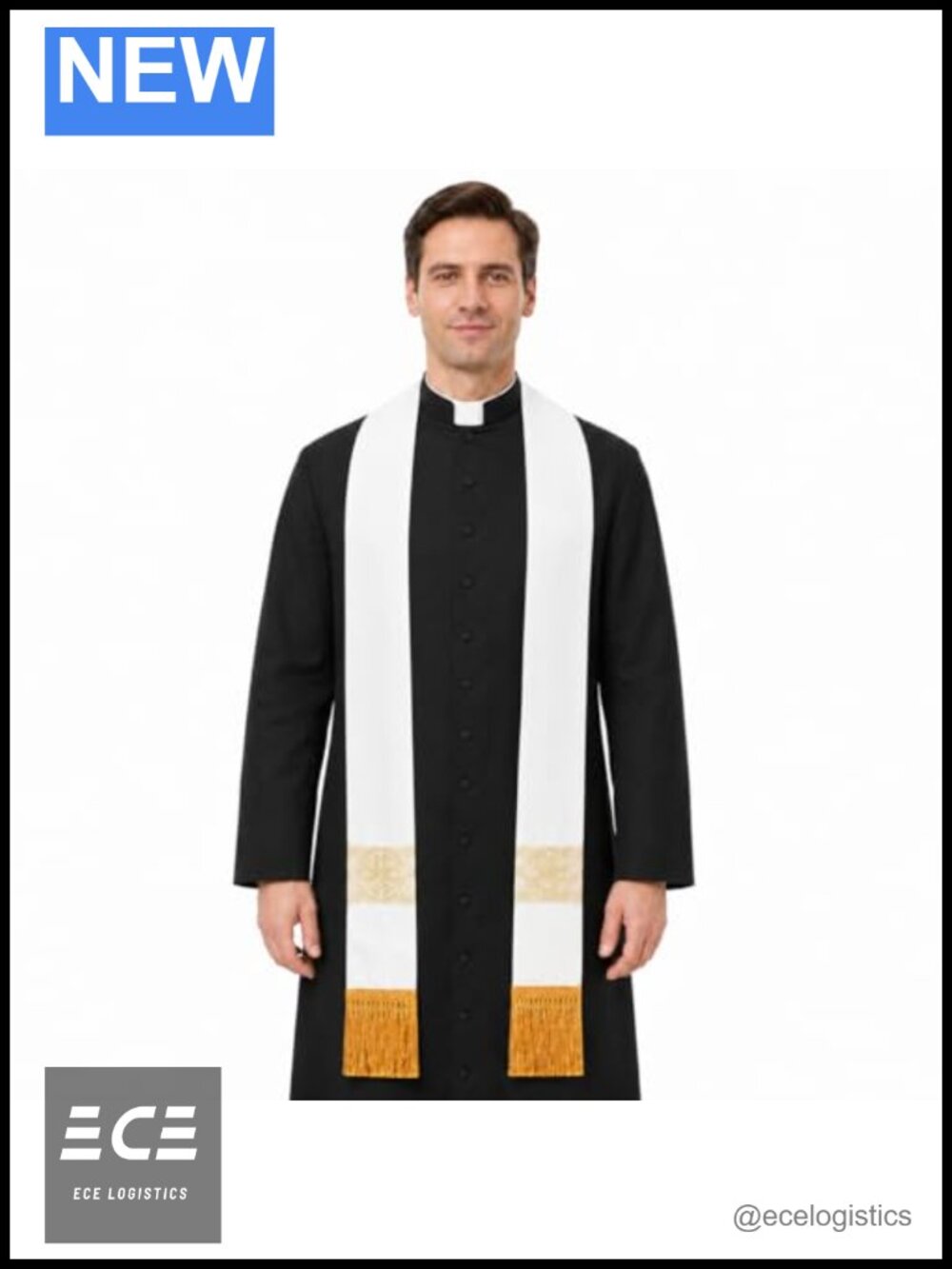 Catholic Clergy Stole Cotton Blend Embroidery Priest Mass